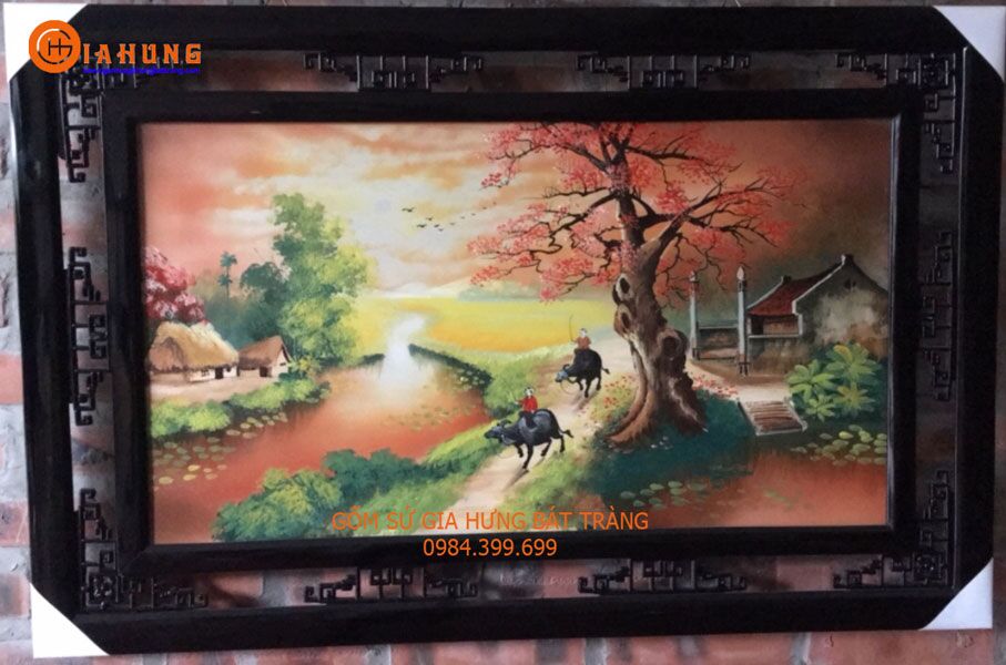 z1233533296042_909f471f5c592e15ea8d3c581af5b530 Tranh gốm sứ, tranh gốm bát tràng, tranh gốm vẽ cảnh đồng quê, tranh gốm quê hương, tranh phong thủy, tranh đắp nổi gốm bát tràng