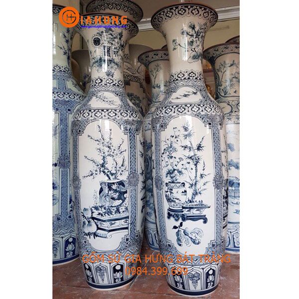 49a8b3c30848e716be59 lọ lộc bình, lọ lộc bình gốm bát tràng, lộc bình gốm sứ, lộc bình bát tràng, lộc bình men rạn, lộc bình men lam