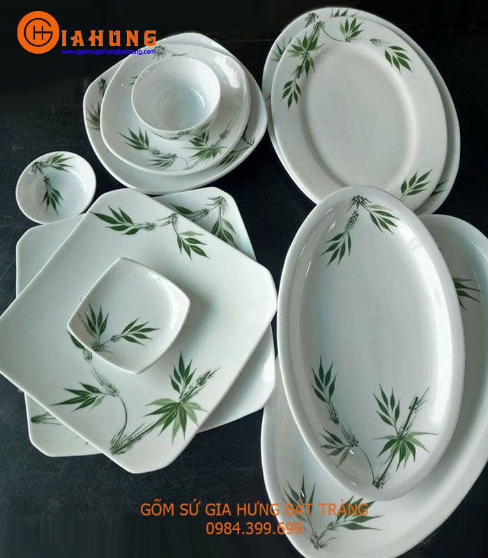 Bát cơm vẽ lá trúc gốm bát tràng Bát cơm bát tràng. bát con gốm, bát ăn cơm men trắng, bộ đồ ăn bát tràng, bát con vẽ sen, bát vẽ đào, bộ đồ ăn men kem, bát cơm vẽ trúc