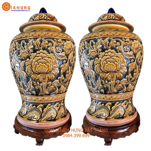 choe20l chóe gốm bát tràng, chóe hoa văn khắc nổi, chóe gốm sứ, chóe 50 lít, chóe 20 lít, gốm sứ bát tràng,
