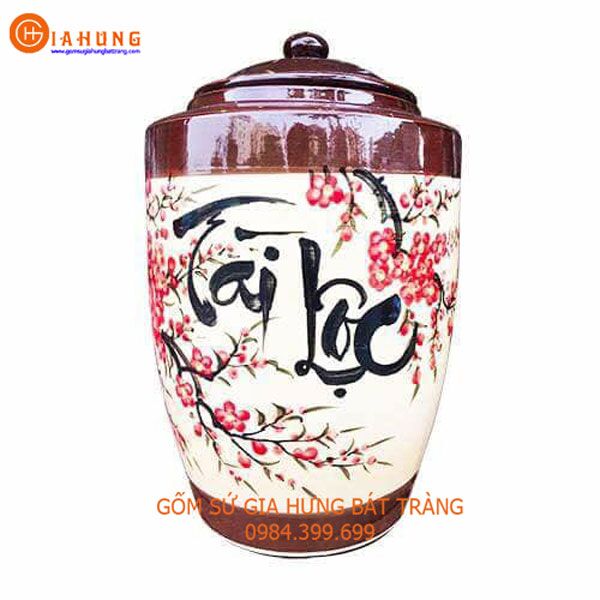 Hũ đựng gạo bát tràng hũ đựng gạo, hũ gạo bát tràng, hũ đựng gạo bằng gốm sứ, hũ gạo tài lộc, hũ đựng gạo gốm bát tràng, hũ sành đựng gạo