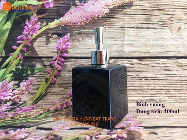 Bình đựng sữa tắm Bình xịt rửa tay bằng gốm sứ, chai đựng dầu gội, bình đựng sữa tắm, bộ phụ kiện nhà tắm, bath gel, shampoo, hand wash, bình xịt gốm bát tràng
