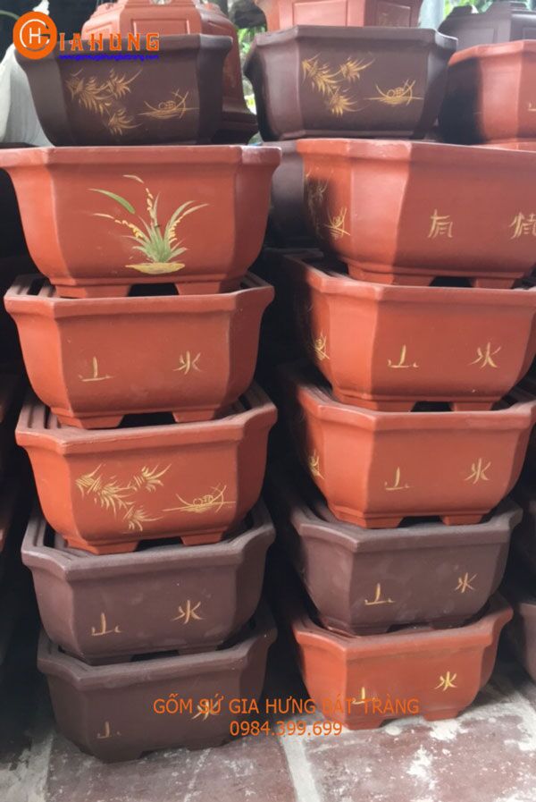 chau vuong cap doi Chậu cây gốm sứ bát tràng, chậu trồng cây bonsai, chậu trồng cây bằng sứ, chậu cây gốm sứ, chậu cây cảnh, chậu cảnh gốm sứ, ang trồng cây bằng gốm