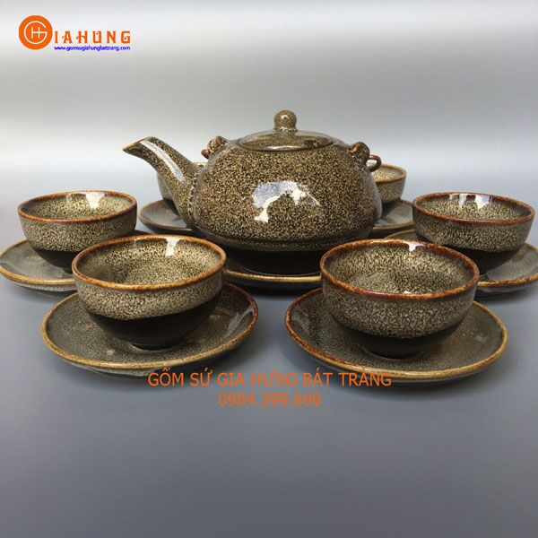 Bộ ấm chén men hỏa biến Bộ ấm chén men hỏa biến gốm bát tràng, bộ ấm chén bát tràng, ấm chén men hỏa biến, ấm chén cao cấp, bộ tách trà gốm