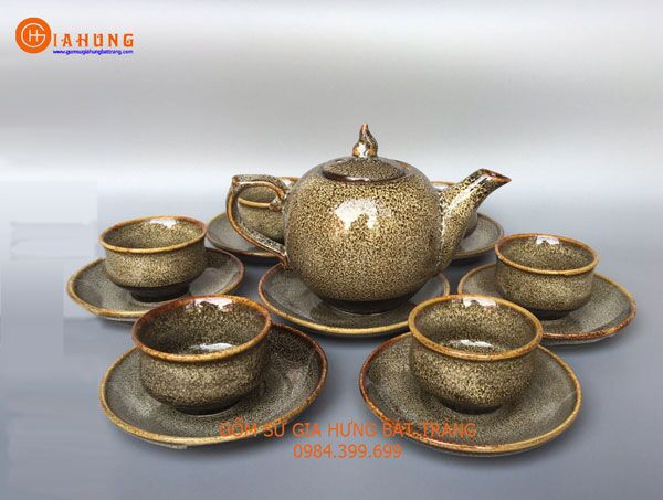Bộ ấm chén men hỏa biến Bộ ấm chén men hỏa biến gốm bát tràng, bộ ấm chén bát tràng, ấm chén men hỏa biến, ấm chén cao cấp, bộ tách trà gốm