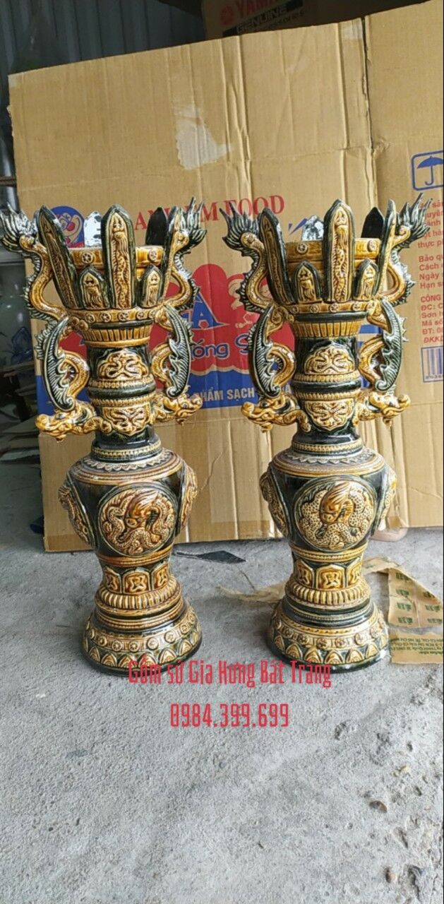 đèn thờ giả cổ gốm bát tràng đèn dầu thờ, đèn dầu giả cổ, cây đèn dầu, chân đèn dầu, đèn dầu khắc nổi, đèn thờ bát tràng, đèn dầu thờ gốm, đèn thờ men rạn