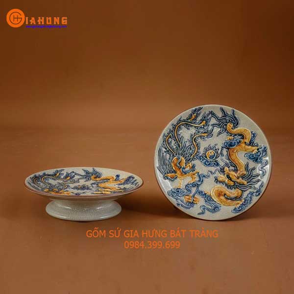 Mâm bồng thờ men rạn cổ