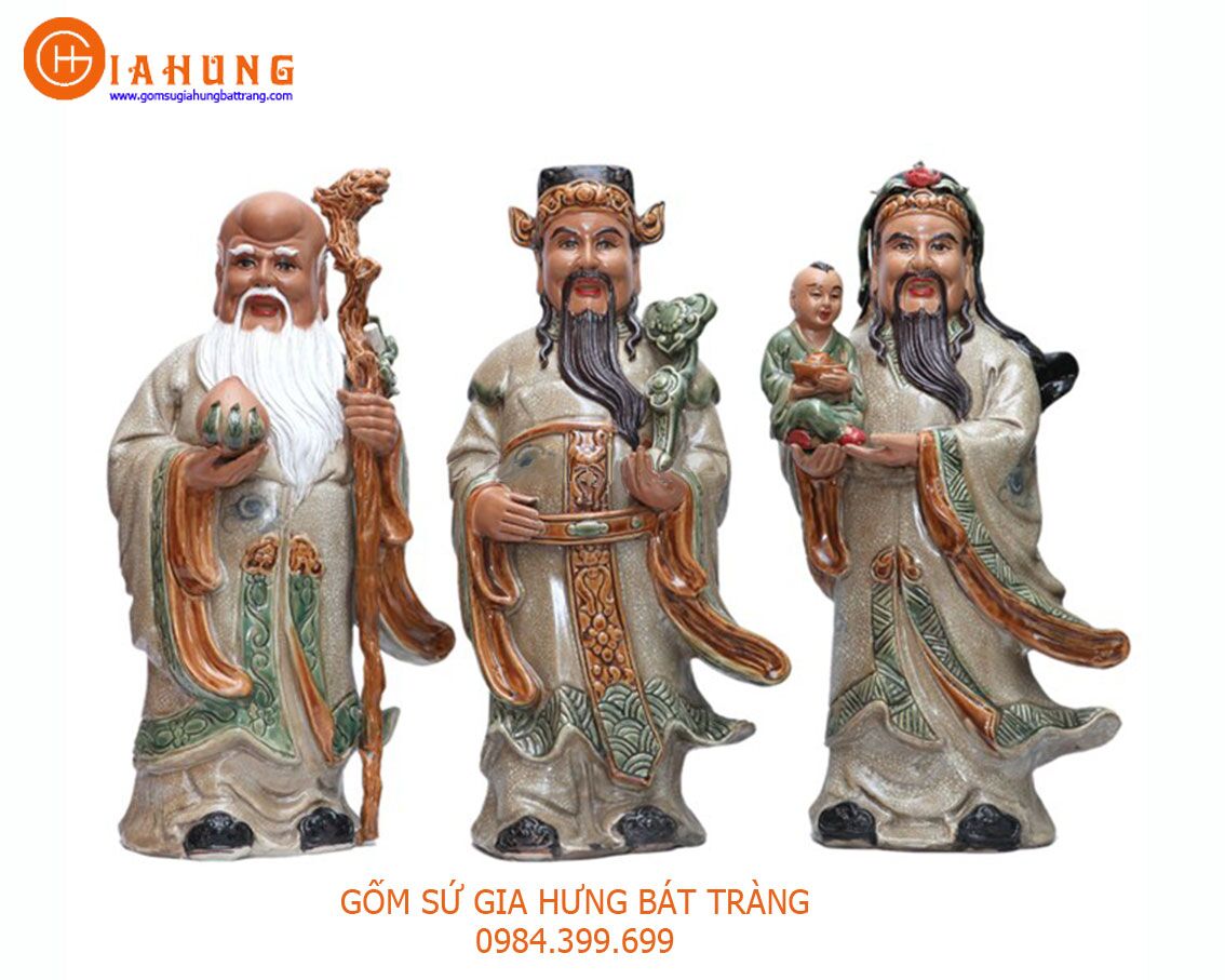 tượng tam đa bát tràng tượng tam đa bằng sứ, tượng tam đa bát tràng, tượng 3 ông phúc lộc thọ, tượng phúc lộc thọ, tượng sứ phúc lộc thọ
