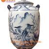 hũ đựng gạo, hũ đựng gạo bằng gốm sứ, hũ đựng gạo gốm bát tràng, hũ đựng gạo bát tràng, hũ sành đựng gạo, hũ gạo phong thủy