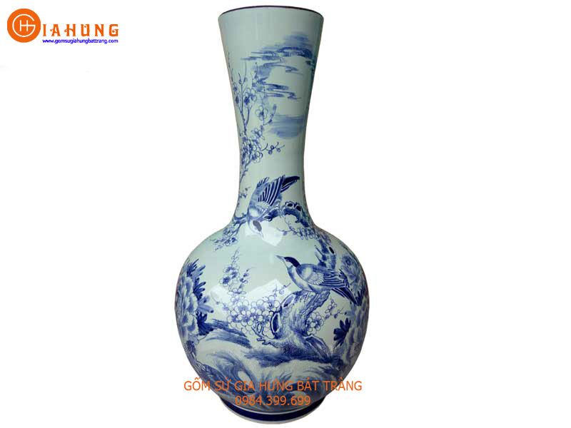 toi-ong-hi-tuoc-bao-xuan1 tỏi gốm sứ bát tràng, tỏi gốm bát tràng, toi gom bat trang, toi gom su bat trang, tỏi vẽ chim đào, tỏi ống, toi ong, lọ tỏi, lo toi