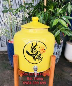 bình nước gốm Bát tràng, bình đựng nước, bình trữ nước bằng gốm, bình nước có vòi, bình sứ đựng nước, bình sứ bát tràng, bình sứ đựng nước có vòi
