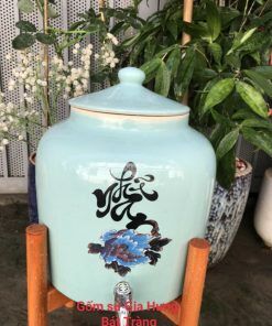 bình nước gốm Bát tràng, bình đựng nước, bình trữ nước bằng gốm, bình nước có vòi, bình sứ đựng nước, bình sứ bát tràng, bình sứ đựng nước có vòi
