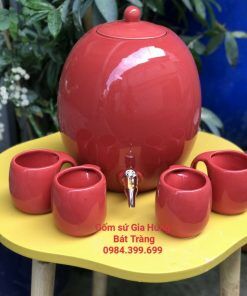 bình nước gốm Bát tràng, bình đựng nước, bình trữ nước bằng gốm, bình nước có vòi, bình sứ đựng nước, bình sứ bát tràng, bình sứ đựng nước có vòi