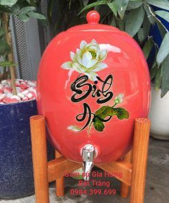 bình nước gốm Bát tràng, bình đựng nước, bình trữ nước bằng gốm, bình nước có vòi, bình sứ đựng nước, bình sứ bát tràng, bình sứ đựng nước có vòi